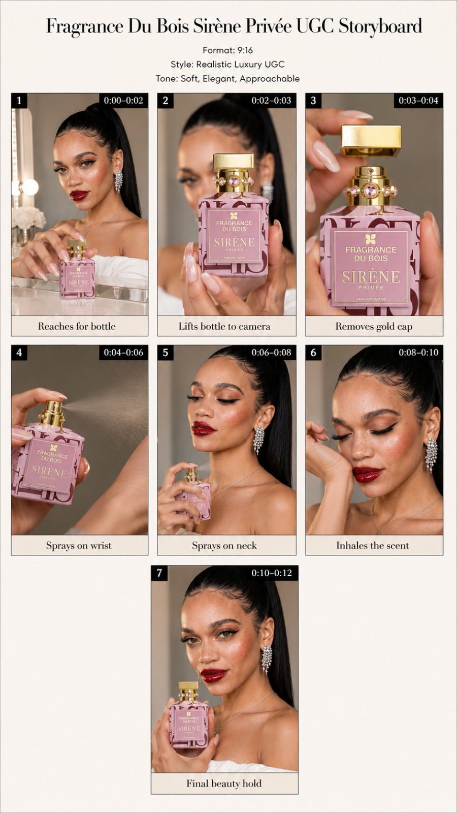 UGC Vale fragrance storyboard example